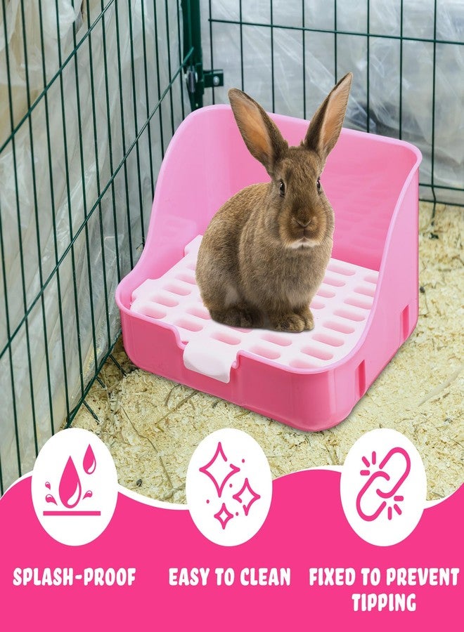 Reallnaive 15 Pcs Rabbit Starter Kit Small Rabbit Litter Box Christmas Girls Gift Animal Grooming Kit Bunny Toys Bowl Blankets with Cleaning Set for Guinea Pig Accessories(Pink) - Image 3